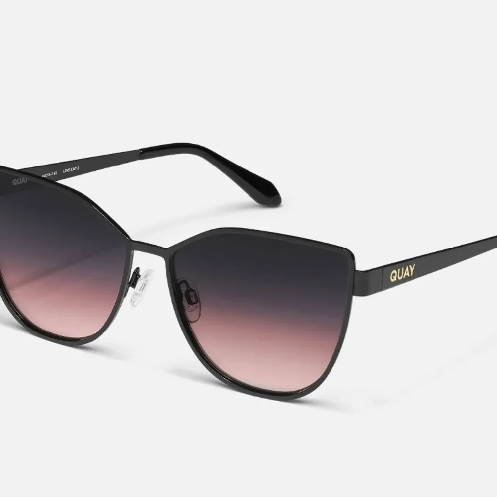 Quay‎ Australia In Pursuit Sunglasses- Black Frame/Black Plum Pink Lens
